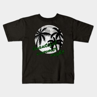 Beautiful Summer Night Full Moon Kids T-Shirt